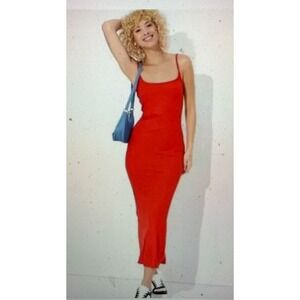 Wild Fable Red spaghetti strap maxi ribbed‎ Dress Very stretchy Size XL NWOT